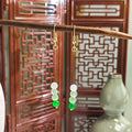 Vintage Chinese Style Faux Jade Beaded Gradient Alloy Chain Long Tassel Drop Hanfu Accessories Earrings view 3