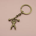 Zinc Alloy Weightlifter Keychain Sports Figure Key Ring Gift view 6