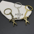 Zinc Alloy Weightlifter Keychain Sports Figure Key Ring Gift view 3