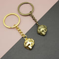 Metal Face Silhouette Keychain Minimalist Bag Charm Gift view 1