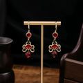 Red Beaded New Chinese Style Cloud Water Drop Pearl Earrings For Qipao Hanfu Accessories view 4
