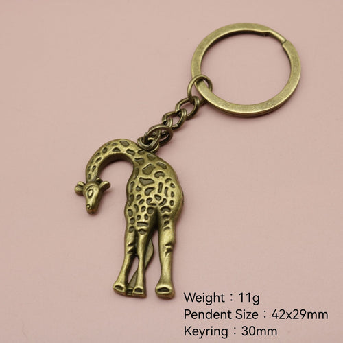 Alloy Giraffe Keychain Bag Charm