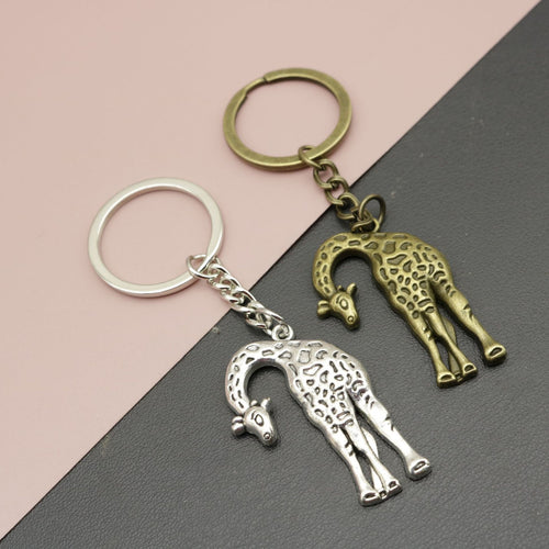 Alloy Giraffe Keychain Bag Charm