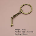 Metal Vintage Wrench Tool Keychain Key Ring Gift view 2