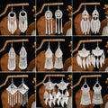 Ethnic Miao Style Geometric Bell Tassel Earrings Bohemian Long Leaf Minority Dangle Earrings view 1