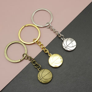 Zinc Alloy Simple Basketball Keychain Sport Gift Key Ring