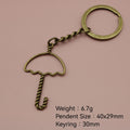 Zinc Alloy Simple Umbrella Keychain For Bag Charm Gift view 2