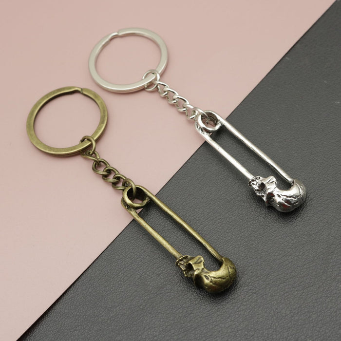 Zinc Alloy Skull Pin Keychain Punk Bag Charm Gift