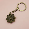 Zinc Alloy Simple Flower Keychain Bag Charm Gift – Antique Copper view 6