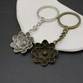 Zinc Alloy Simple Flower Keychain Bag Charm Gift – Antique Copper view 3
