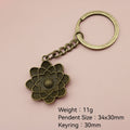 Zinc Alloy Simple Flower Keychain Bag Charm Gift – Antique Copper view 2