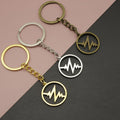 Zinc Alloy Heartbeat Heart Keychain Bag Charm Gift view 1