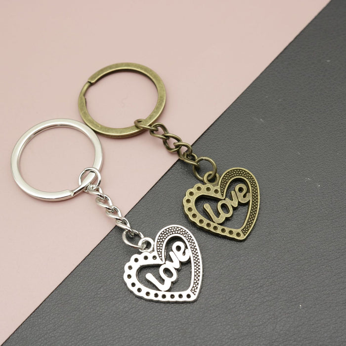 Zinc Alloy Heart Love Keychain Bag Charm Gift