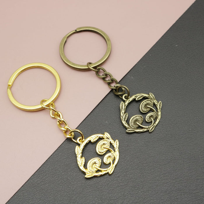 Zinc Alloy Mushroom Keychain Forest Bag Charm Gift