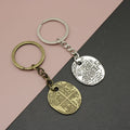 Zinc Alloy Round Disc Keychain Minimalist Key Ring Gift view 1