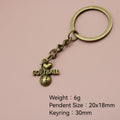 Metal I Love Softball Keychain Gift For Sports Fans view 2