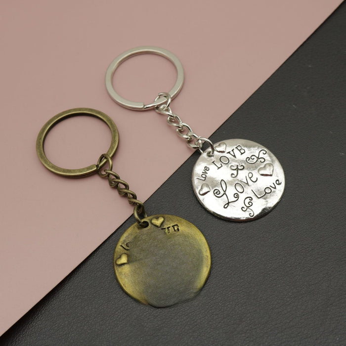 Metal Love Heart Keychain Gift