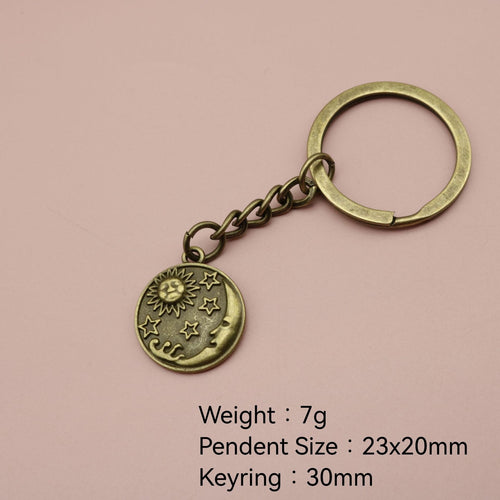 Zinc Alloy Sun Star Moon Keychain Celestial Bag Charm