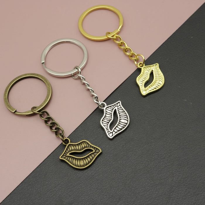 Metal Sexy Lips Keychain Bag Charm