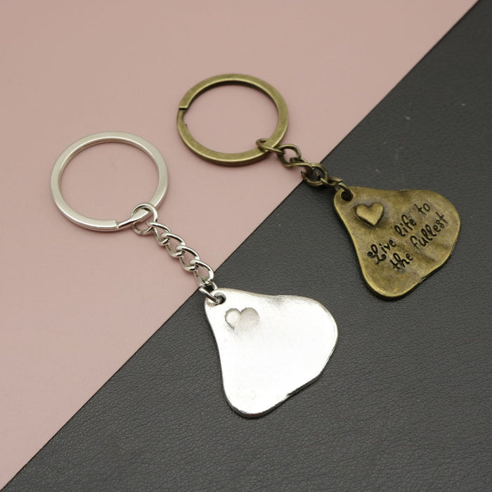 Metal Heart Nameplate Keychain Bag Charm Gift For Daily Use