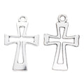 Antique Silver Zinc Alloy Cross Charm Pendant No.030726 for DIY Necklace Bracelet Jewelry Making view 2