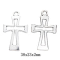 Antique Silver Zinc Alloy Cross Charm Pendant No.030726 for DIY Necklace Bracelet Jewelry Making view 1