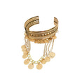 Round Portrait Tassel Open Metal Bangle European American Fashion Arm Cuff For Women view 5