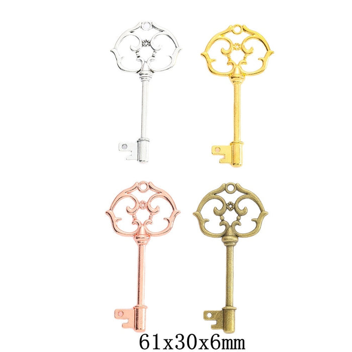 Zinc Alloy Key Charm Pendant No.903485 for DIY Necklace Bracelet Jewelry Making