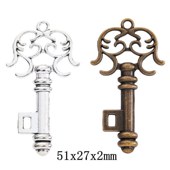 Zinc Alloy Key Charm Pendant No.666918 for DIY Necklace Bracelet Jewelry Making