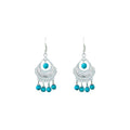 Bohemian Ethnic Style Geometric Turquoise Tassel Drop Earrings For Jewelry view 5