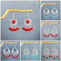 Bohemian Ethnic Style Geometric Turquoise Tassel Drop Earrings For Jewelry view 1