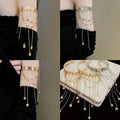 European Style Metal Star Heart Tassel Open Cuff Bangle Light Luxury Arm Bracelet view 1
