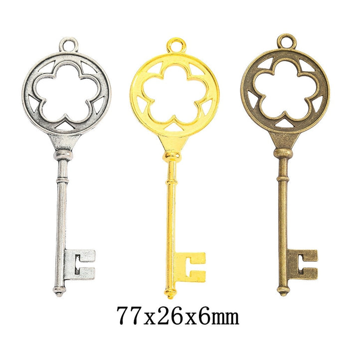 Zinc Alloy Key Charm Pendant No.608873 for DIY Necklace Bracelet Jewelry Making