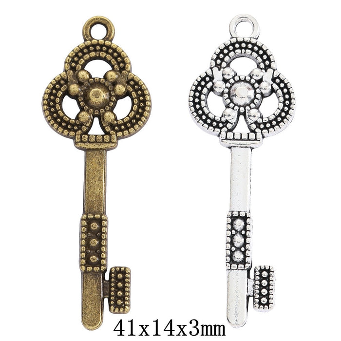 Zinc Alloy Key Charm Pendant No.799441 for DIY Necklace Bracelet Jewelry Making