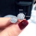 Super Sparkling Trendy Circle Stud Earrings, Unisex Student Fashion Round Ear Jewelry For Men Women view 5