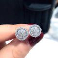 Super Sparkling Trendy Circle Stud Earrings, Unisex Student Fashion Round Ear Jewelry For Men Women view 2