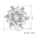 Silver Tone Flower Pearl Look Metal Brooch Pin 3.5 x 5 cm view 2