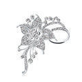 Silver Tone Flower Crystal Metal Brooch Pin 1 Pictured Designs view 1