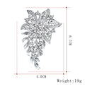 Silver Tone Flower Crystal Metal Brooch Pin 0 x 7 cm view 2