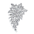 Silver Tone Flower Crystal Metal Brooch Pin 0 x 7 cm view 1
