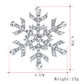Silver Tone Snowflake Crystal Metal Brooch Pin 7 x 4.7 cm view 2