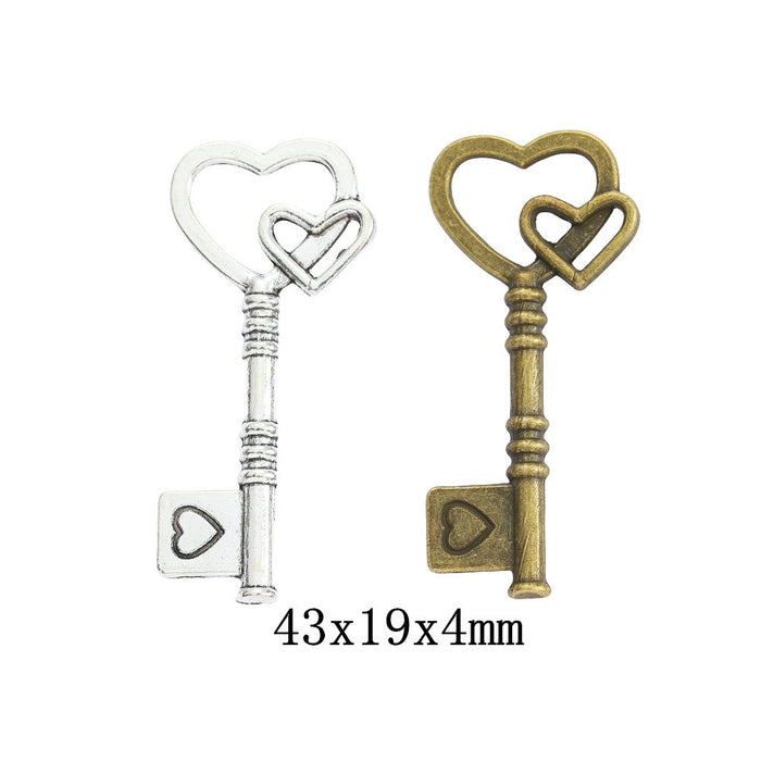 Zinc Alloy Key Charm Pendant No.309898 for DIY Necklace Bracelet Jewelry Making
