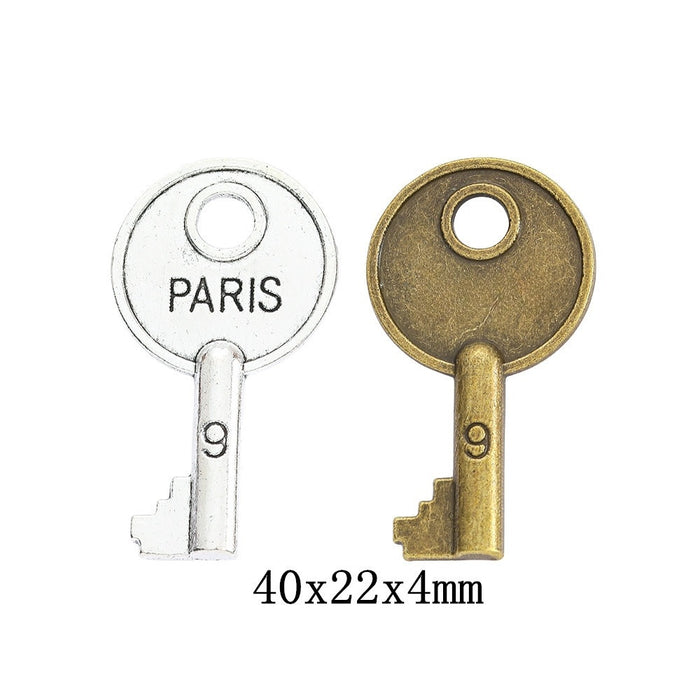 Zinc Alloy Key Charm Pendant No.113252 for DIY Necklace Bracelet Jewelry Making