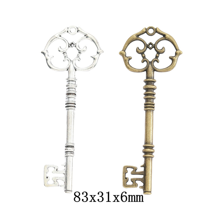 Zinc Alloy Key Charm Pendant No.536825 for DIY Necklace Bracelet Jewelry Making
