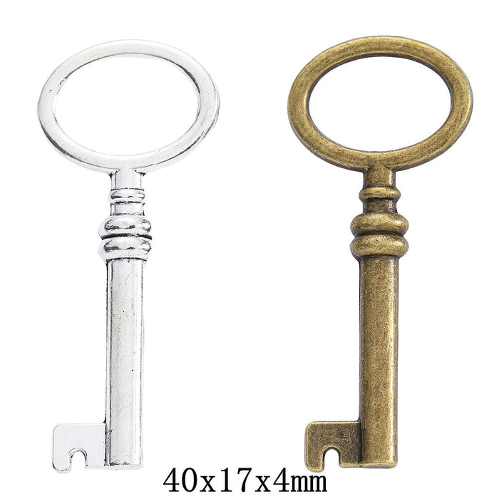 Zinc Alloy Key Charm Pendant No.641733 for DIY Necklace Bracelet Jewelry Making