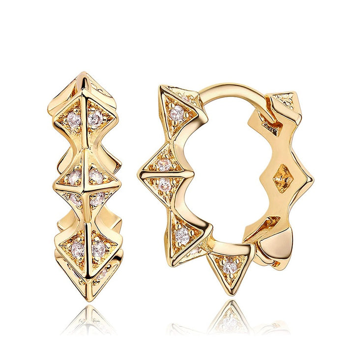 Petite Polygon Metal Stud Earrings Minimalist Hip Hop Street Style Fashion Ear Jewelry