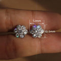 Sparkling Zircon Flower Stud Earrings, Light Luxury Snowflake Floral Classic Ear Jewelry view 5