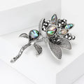 Alloy Enamel Flower Brooch Pin For Womens Dress Plant Decor view 3