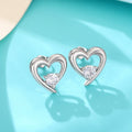 European American Style Hollow Heart Stud Earrings For Women, Simple Elegant Small Versatile Ear Jewelry view 3