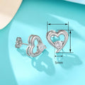 European American Style Hollow Heart Stud Earrings For Women, Simple Elegant Small Versatile Ear Jewelry view 5